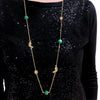 Tiger Necklace in 18K Gold Plated Sterling Silver with Green Agate and Cubic Zirconia, Misis - rockthatjewel